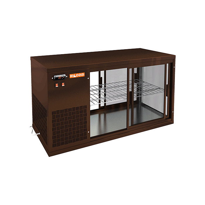 Настольная холодильная витрина сквозная HICOLD VRL T 1100 L Bronze / Beige / Brown / Black
