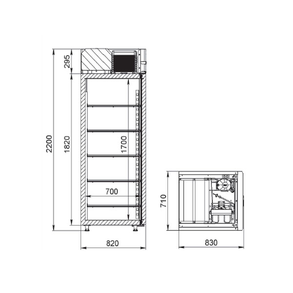 Шкаф холодильный ARKTO V0.7 GLDc с канапе