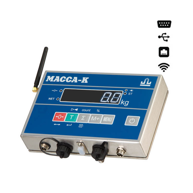 Весы Масса-К 4D-LA.S-10/10-1500-AB(RUEW) с влагозащитой и интерфейсами RS, USB, Ethernet, WiFi