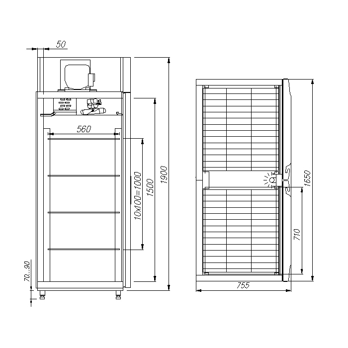 картинка Шкаф холодильный Carboma R1400 INOX