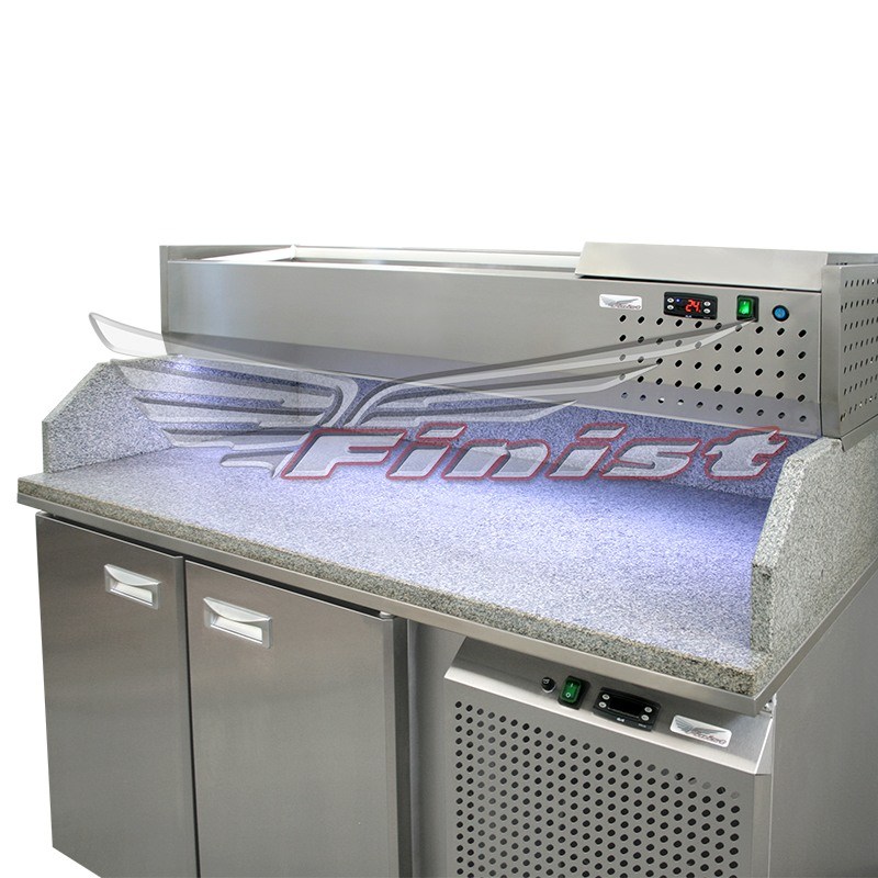 Стол холодильный для пиццы Finist СХСнпцгб-700-3 гранит нижний агрегат с бортом 1485x700x1050 мм