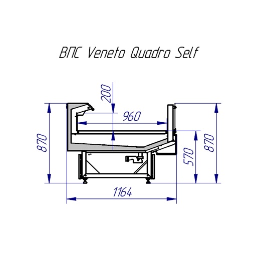 Прилавок холодильный Italfrigo Veneto Quadro Self 1250