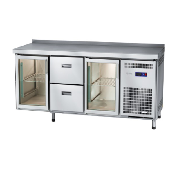 Стол холодильный Abat СХС-60-02 (дверь-стекло, ящики 1/2, дверь-стекло)