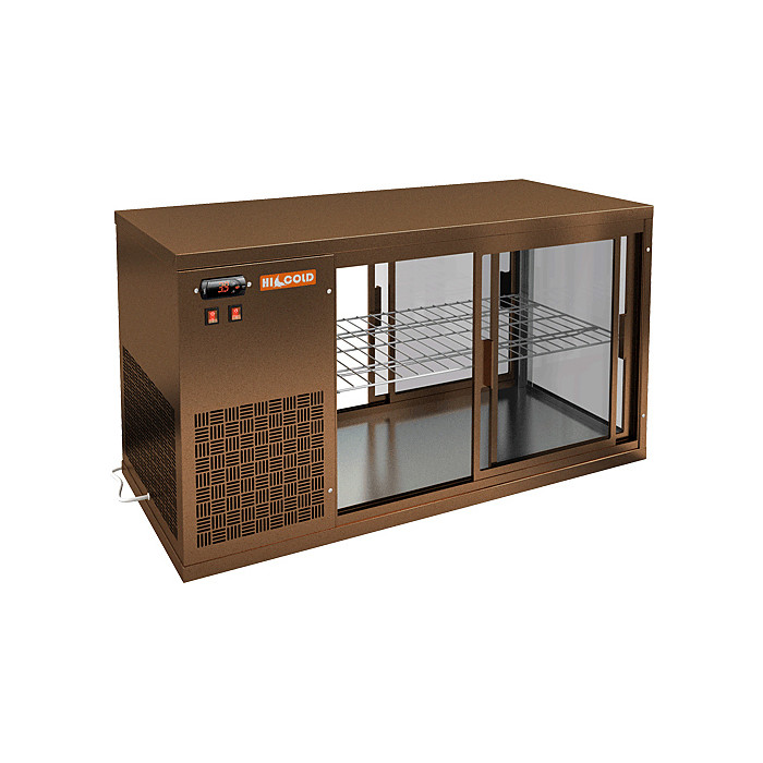 картинка Настольная холодильная витрина сквозная HICOLD VRL T 1300 L Bronze / Beige / Brown / Black