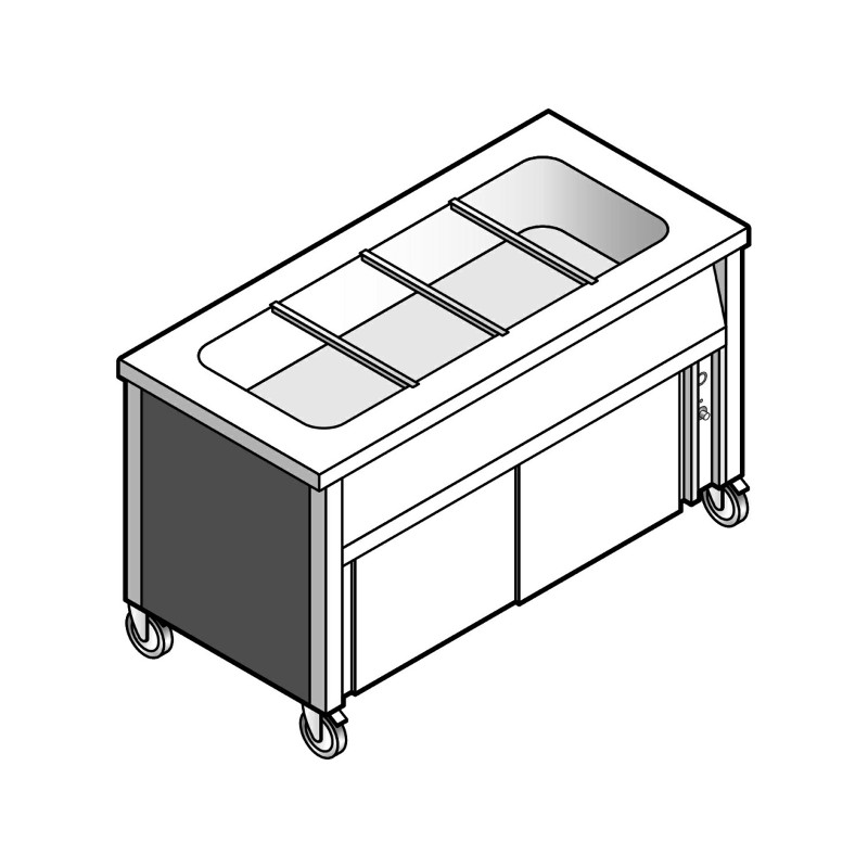 картинка Прилавок-мармит для 1 и 2 блюд EMAINOX EAB 12 8035013 с нейтральным шкафом