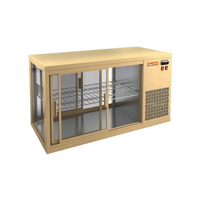 картинка Настольная холодильная витрина сквозная HICOLD VRL T 1300 R Bronze / Beige / Brown / Black