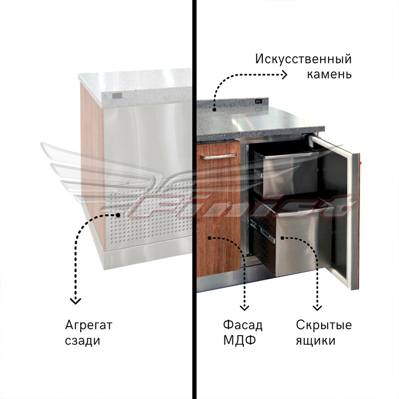 картинка Стол холодильный Finist СХСз-700-2 задний агрегат 890x700x850 мм