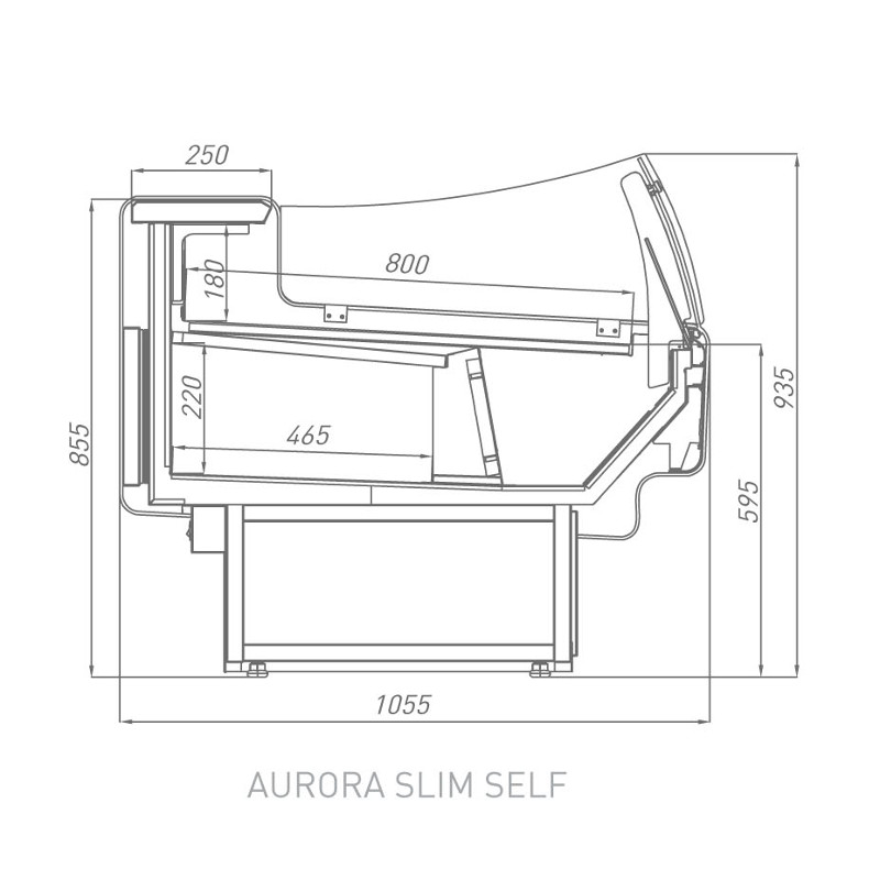 Витрина холодильная Brandford AURORA Slim 125 вентилируемая SELF