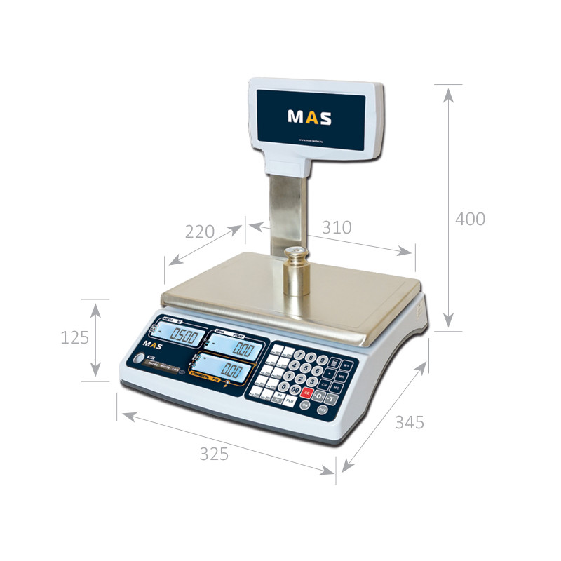 картинка Весы электронные торговые со стойкой MAS MR1-15P