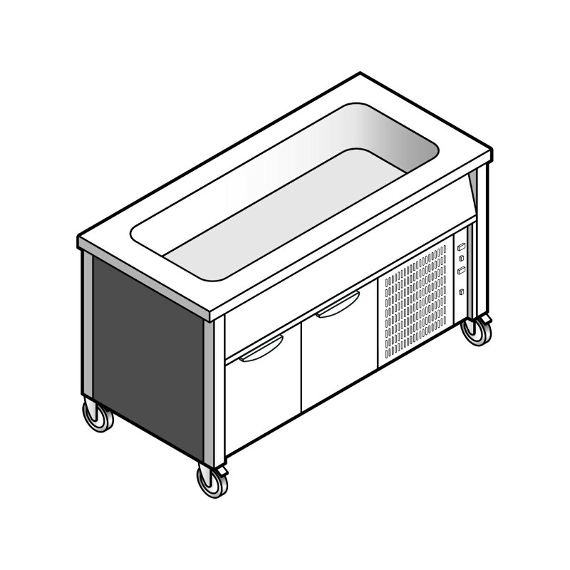 Прилавок EMAINOX EVVR 15 8035020 с охлаждаемой ванной на холодильном шкафу 