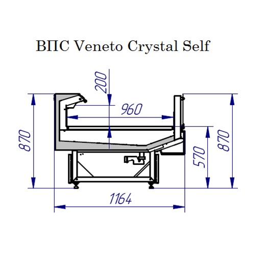 Прилавок холодильный Italfrigo Veneto Crystal Self 1250