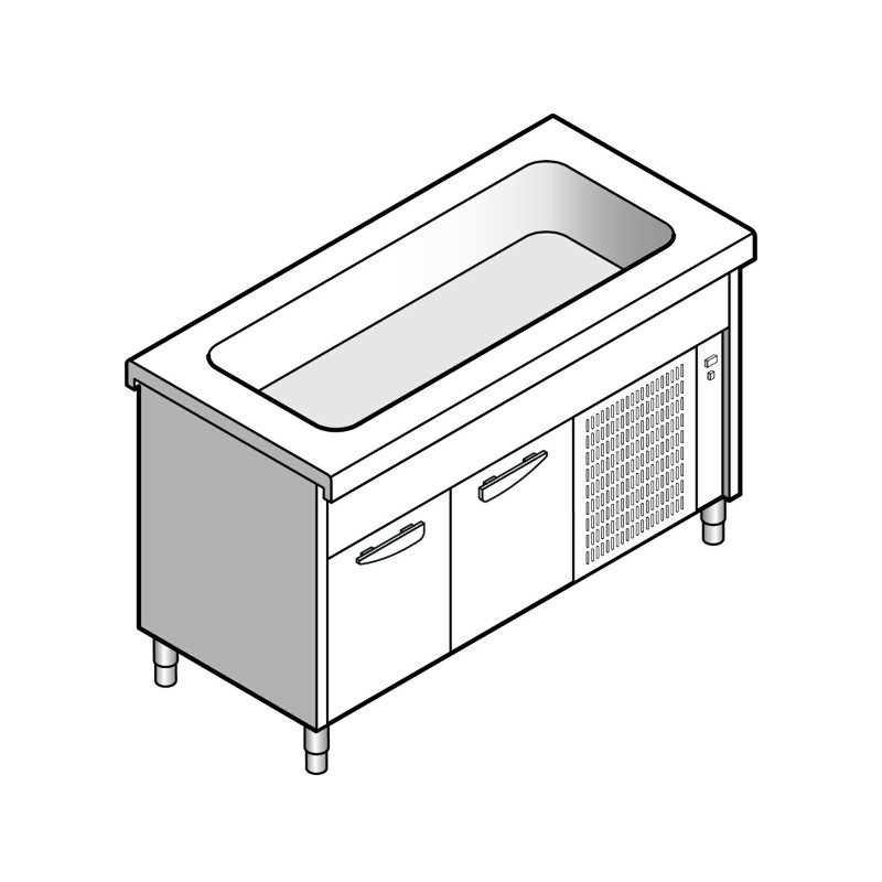 картинка Прилавок EMAINOX 8EAVR 11 8045039 с охлаждаемой ванной на нейтральном шкафу 