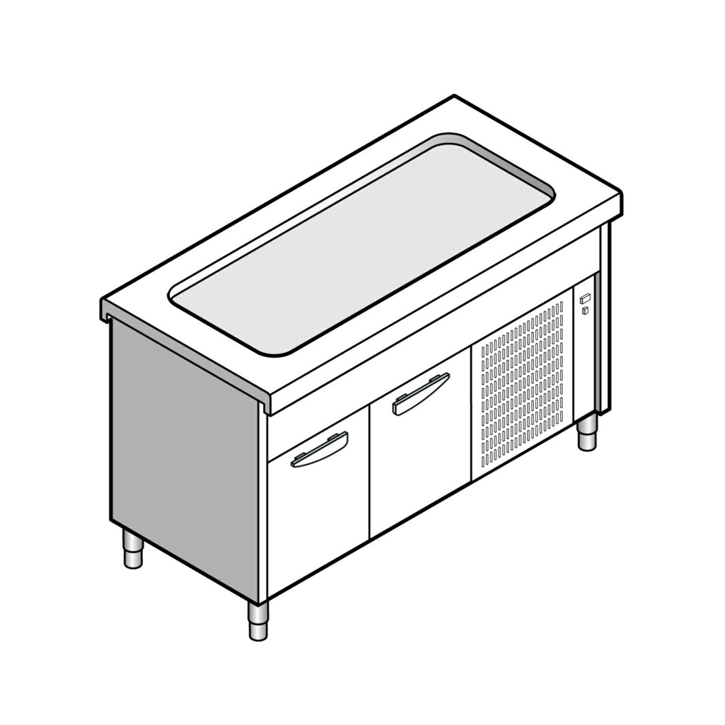 картинка Прилавок EMAINOX 8EAPR 15 8045032 с охлаждаемой поверхностью на нейтральном шкафу 