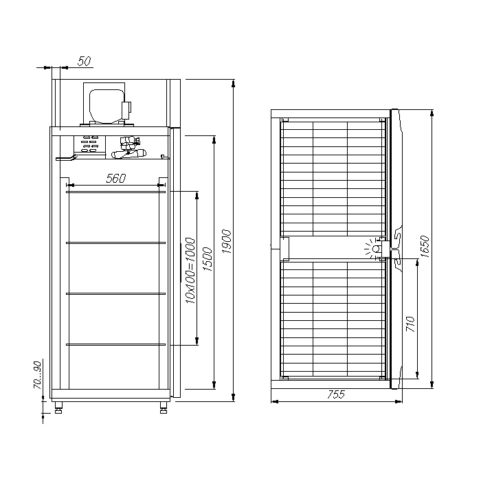 картинка Шкаф холодильный Carboma V1400 INOX универсальный