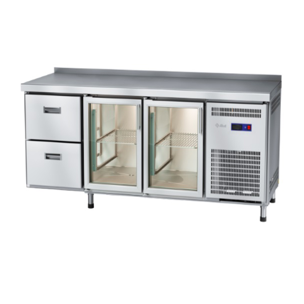 Стол холодильный Abat СХС-70-02 (ящики 1/2, 2 двери-стекло)