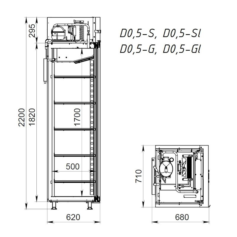 картинка Шкаф холодильный ARKTO D 0.5-G без канапе