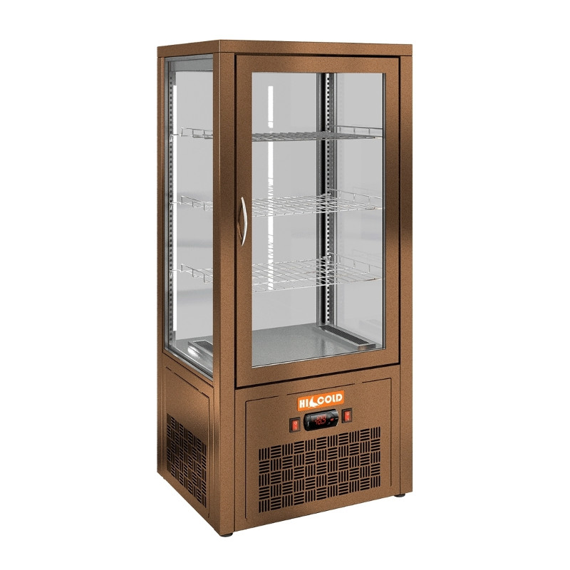 картинка Настольная вертикальная холодильная витрина HICOLD VRC 100 Bronze / Beige / Brown / Black