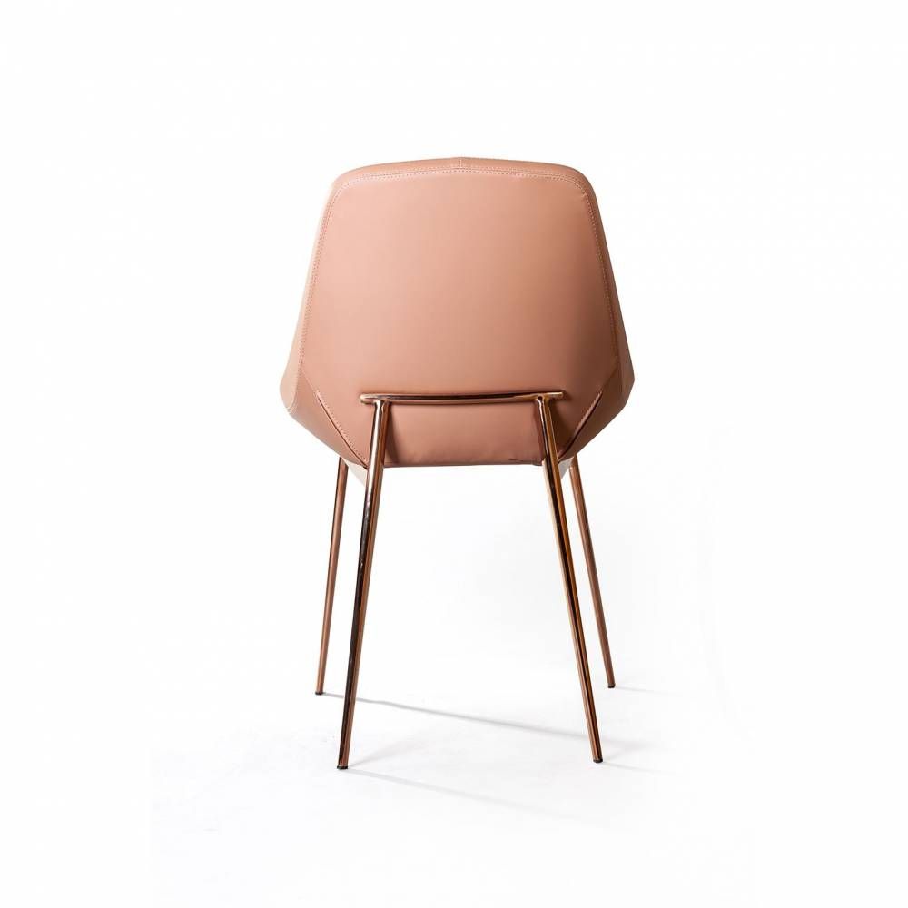 Металлический стул Alberto Oscar экокожа декор розовое золото