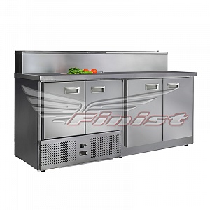 картинка Стол холодильный для пиццы Finist СХСнпц-700-4 нижний агрегат 1900х700х850 мм