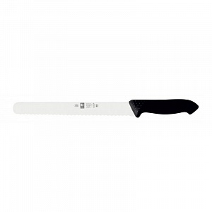 картинка Нож для нарезки с волнистой кромкой ICEL HORECA PRIME 28100.HR12000.250 черный 25см